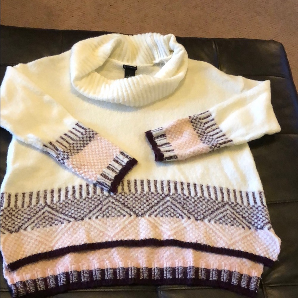 White cowl neck sweater